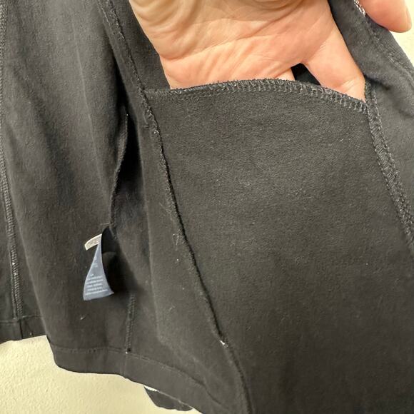 XL Tommy Hilfiger Black White Band Jacket Military Silver Button Statement Punk - Picture 9 of 9